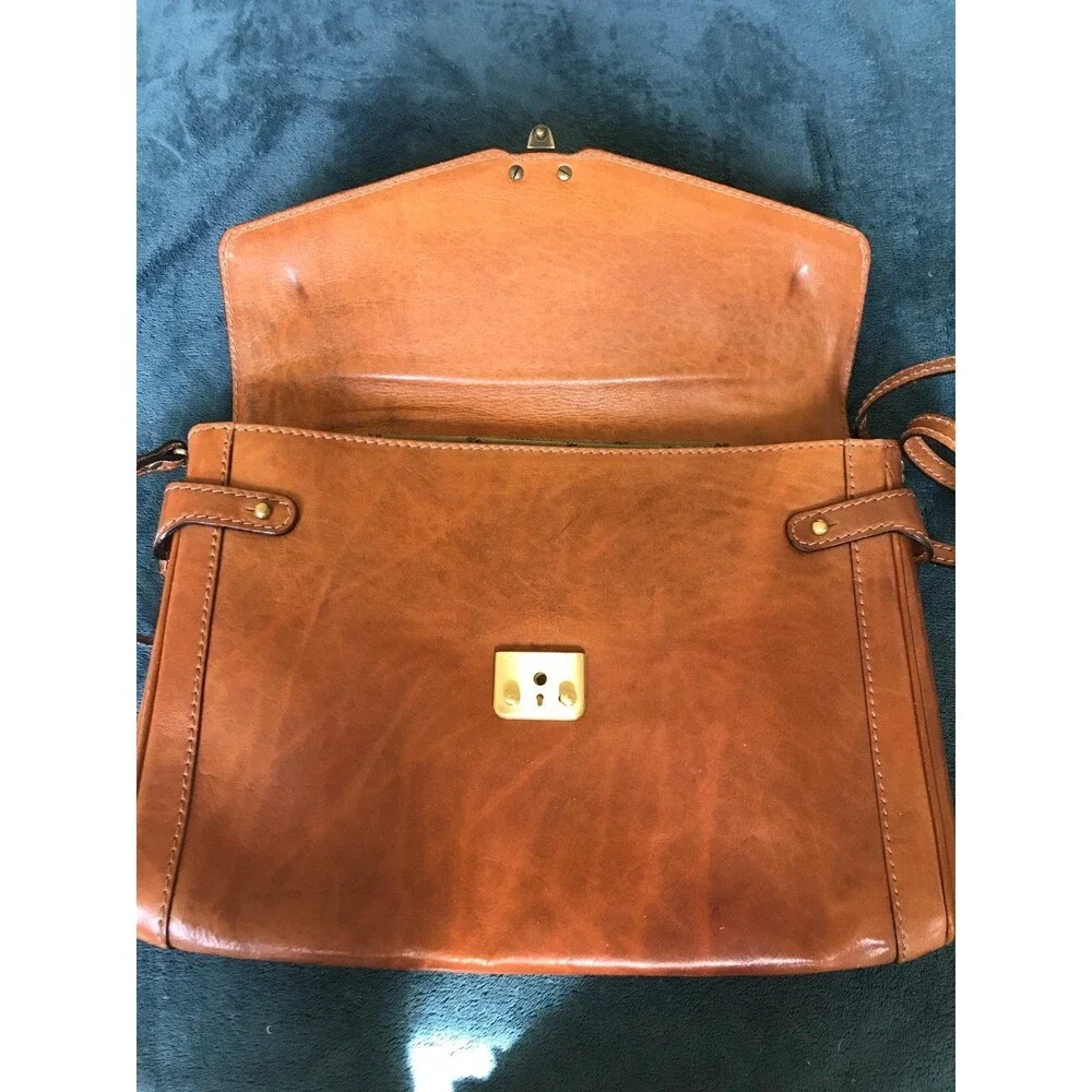 Vintage The bridge messenger laptop briefcase in English saddle